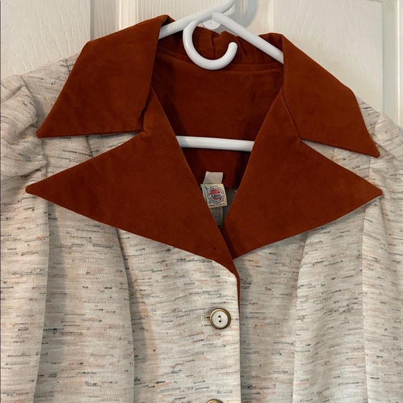 Vintage 60s 70s ILGWU Rust Collar Mod Blazer Jacket Size 9 USA - Picture 4 of 10